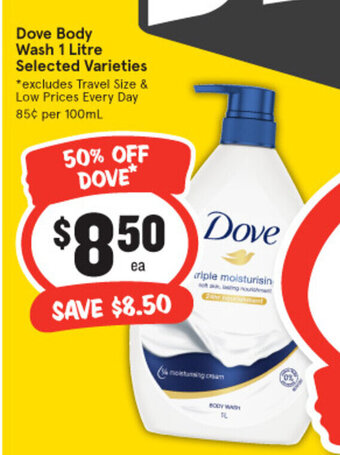 IGA Dove Body Wash 1 Litre offer