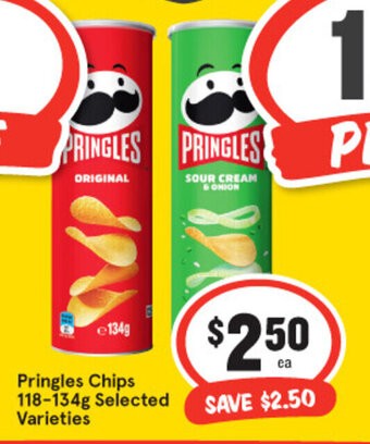 IGA Pringles Chips 118-134g offer