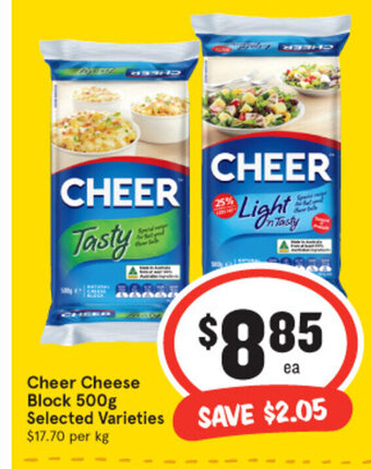 IGA Cheer Cheese Block 500g offer