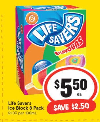 IGA Life Savers Ice Block 8 Pack offer