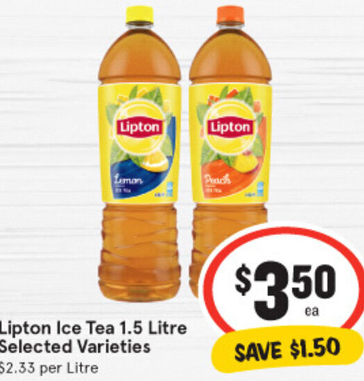 Lipton Ice Tea 1.5 Litre offer at IGA