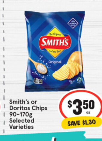 IGA Smith's Or Doritos Chips 90-170g offer