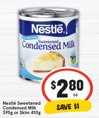IGA Nestlé Sweetened Condensed Milk 395g Or Skim 410g offer
