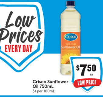 IGA Crisco Sunflower Oil 750ml offer