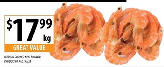 Supabarn Medium Cooked King Prawns offer