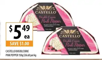 Supabarn Castello Double Brie Pink Pepper 150g offer