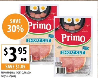 Supabarn Primo Rindless Short Cut Bacon 175g offer