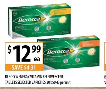 Supabarn Berocca Energy Vitamin Effervescent Tablets offer