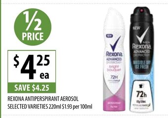 Supabarn Rexona Antiperspirant Aerosol offer