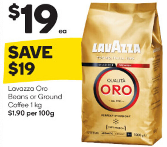 Lavazza Oro Beans or Ground Coffee 1kg offer at Woolworths