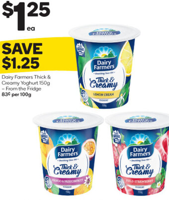 Woolworths Dairy Farmers Thick & Creamy Yoghurt 150g offer