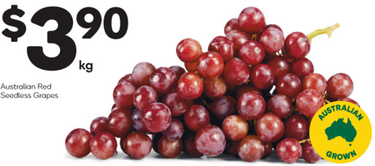 Australian Red Seedless Grapes offer at Woolworths