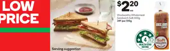 Woolworths Woolworths Wholemeal Sandwich Soft 650g offer