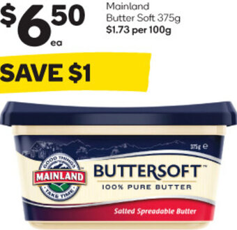 Woolworths Mainland Butter Soft 375g offer
