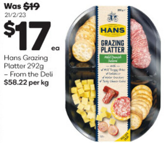Hans Grazing Platter 292g