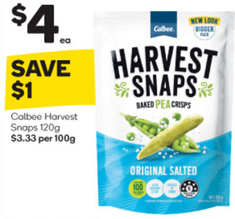 Woolworths Calbee Harvest Snaps 120g offer