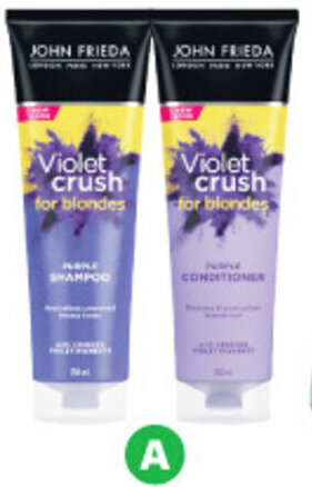 Woolworths John Frieda Shampoo or Conditioner 250ml offer