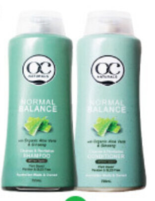 Woolworths OC Naturals Shampoo or Conditioner 725ml offer