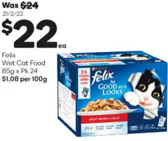 Woolworths Felix Wet Cat Food 85g offer