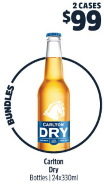 Woolworths Carlton Dry Bottles | 24x330ml offer