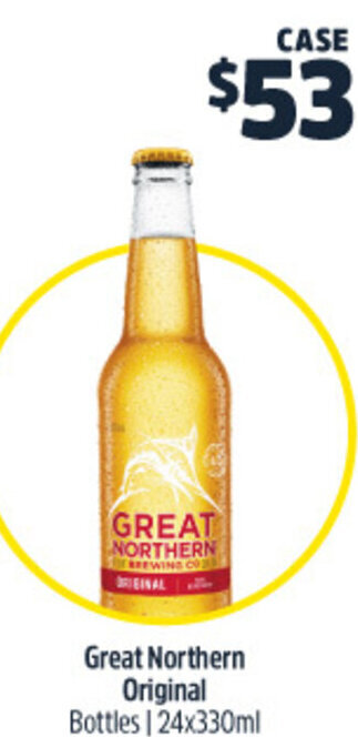 Woolworths Great Northern Original Bottles | 24x330ml offer