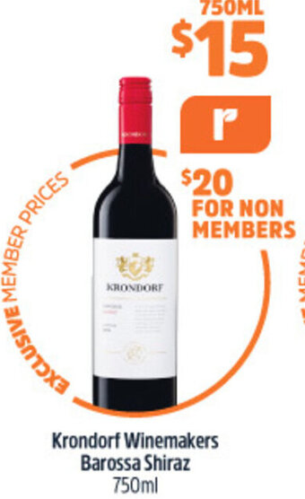 Woolworths Krondorf Winemakers Barossa Shiraz 750ml offer