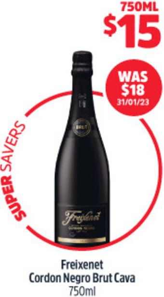 Woolworths Freixenet Cordon Negro Brut Cava 750ml offer