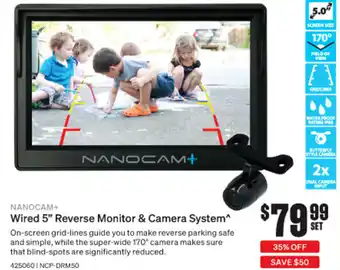SuperCheap Auto NanoCam+ Wired 5" Reverse Monitor & Camera System offer