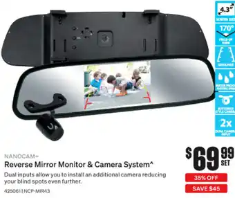 SuperCheap Auto NanoCam+ Reverse Mirror Monitor & Camera System offer