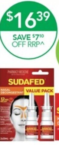 Terry White Sudafed Nasal Decongestant Spray 20ml offer