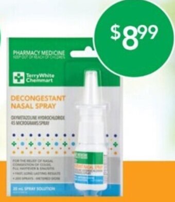 Terry White TerryWhite Chemmart Decongestant Nasal Spray 20ml offer