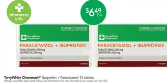 Terry White TerryWhite Chemmart Iburofen+ Paracetamol 12 Tablets offer
