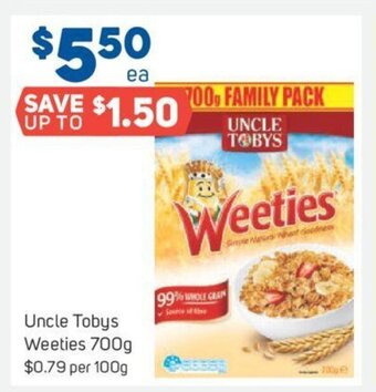 Foodland Uncle Tobys Weeties 700g offer