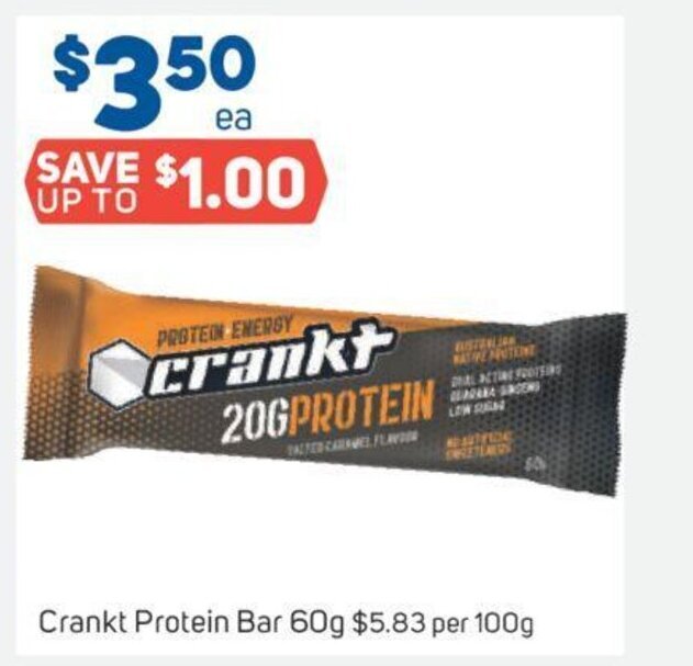 Crankt Protein Bar 60g offer at Foodland