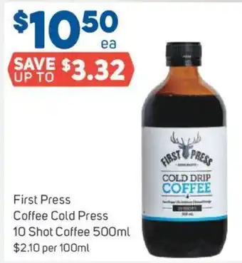 Foodland First Press Coffee Cold Press 10 Shot Coffee 500ml offer