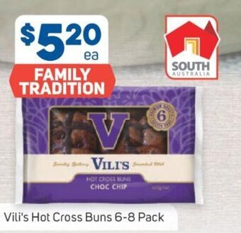 Foodland Vili's Hot Cross Buns 6-8 Pack offer