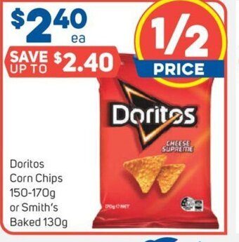 Foodland Doritos Corn Chips 150-170g or Smith's Baked 130g offer