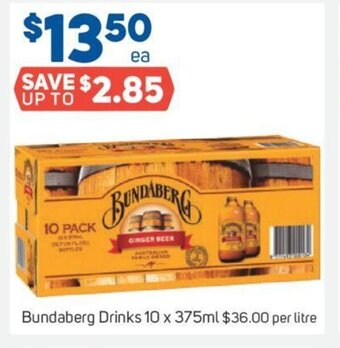 Foodland Bundaberg Drinks 10 x 375ml offer
