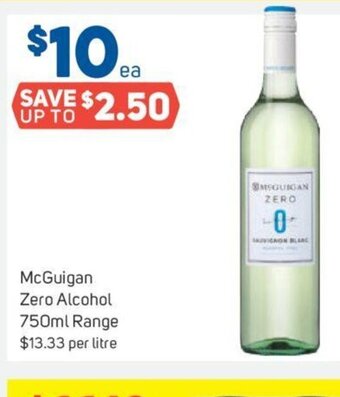 Foodland McGuigan Zero Alcohol 750ml Range offer