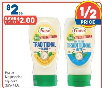 Foodland Praise Mayonnaise Squeeze 365-410g offer
