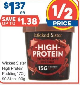 Foodland Wicked Sister High Protein Pudding 170g offer