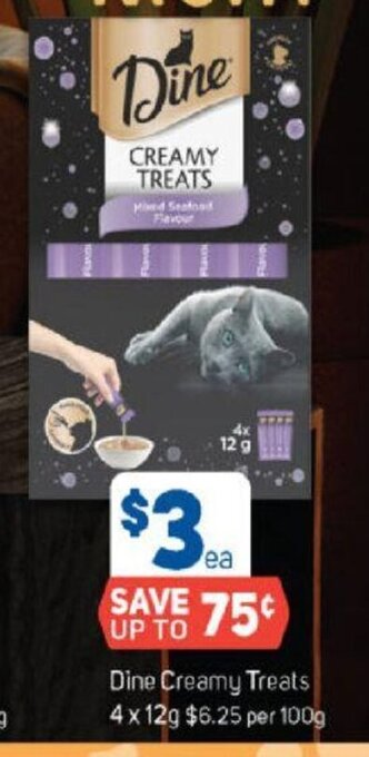 Foodland Dine Creamy Treats 4 x 12g offer