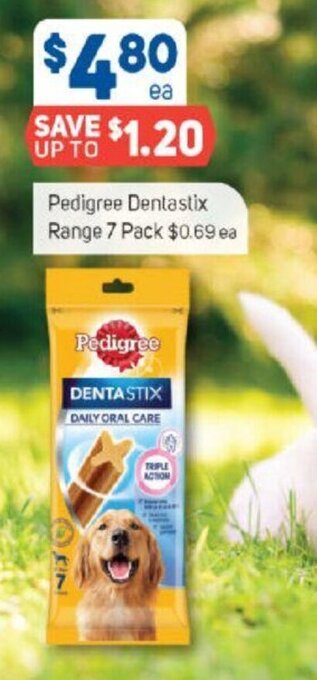 Foodland Pedigree Dentastix Range 7 Pack offer
