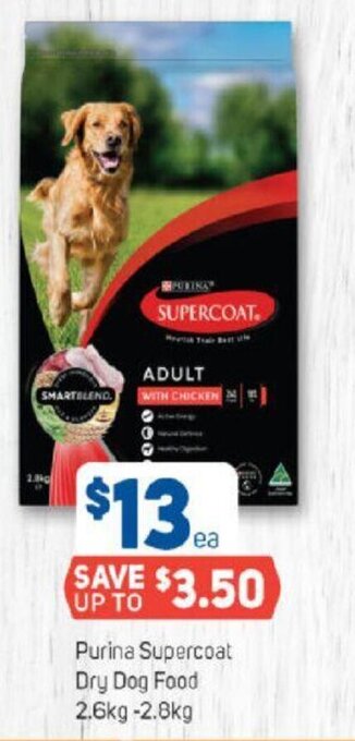 Foodland Purina Supercoat Dry Dog Food 2.6kg-2.8kg offer