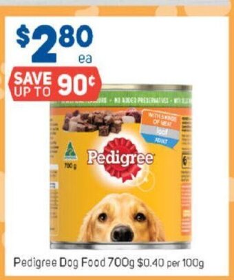 Foodland Pedigree Dog Food 700g offer