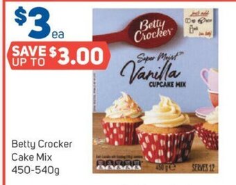 Foodland Betty Crocker Cake Mix 450-540g offer