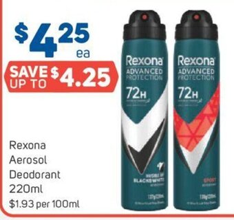 Foodland Rexona Aerosol Deodorant 220ml offer