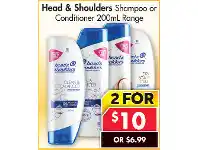 Pharmacy4Less Head & Shoulders Shampoo or Conditioner 200ml Range offer