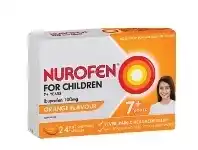 Nurofen for Children 7+ Years Orange 100mg 24 Chewable Capsules