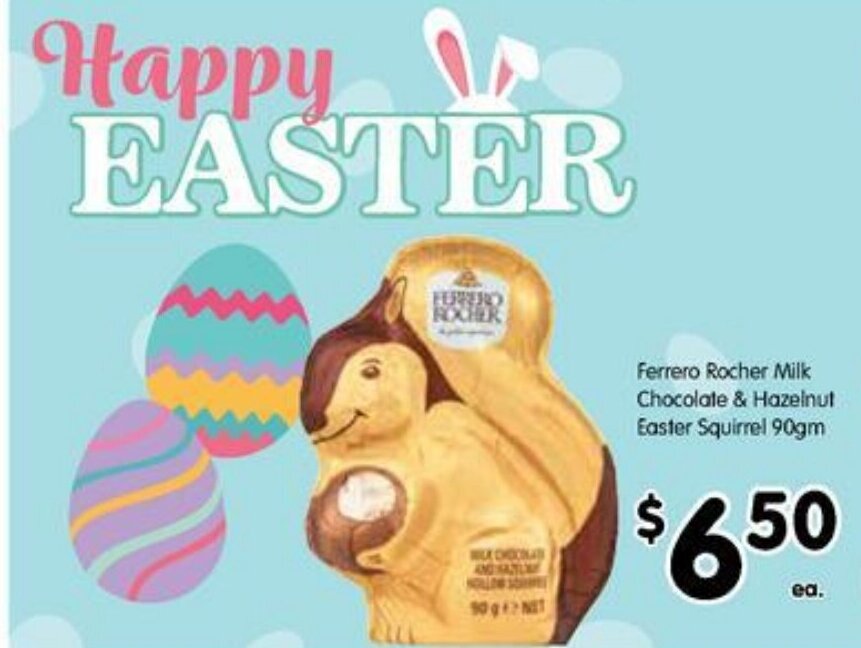 Ferrero Rocher Milk Chocolate & Hazelnut Easter Squirrel 90gm offer at Spar
